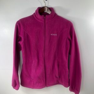 Columbia Hot Pink Fleece Full Zip Jacket Large